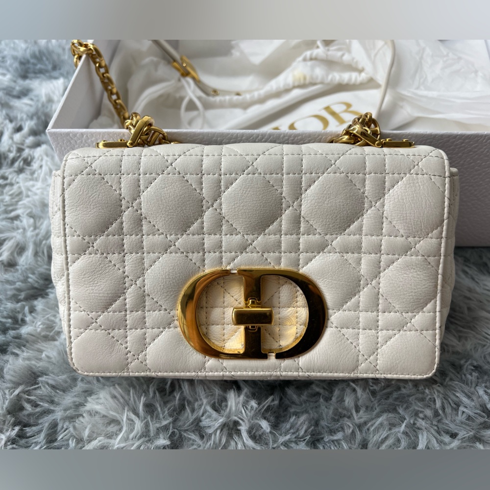 Dior small Caro bag in small white
